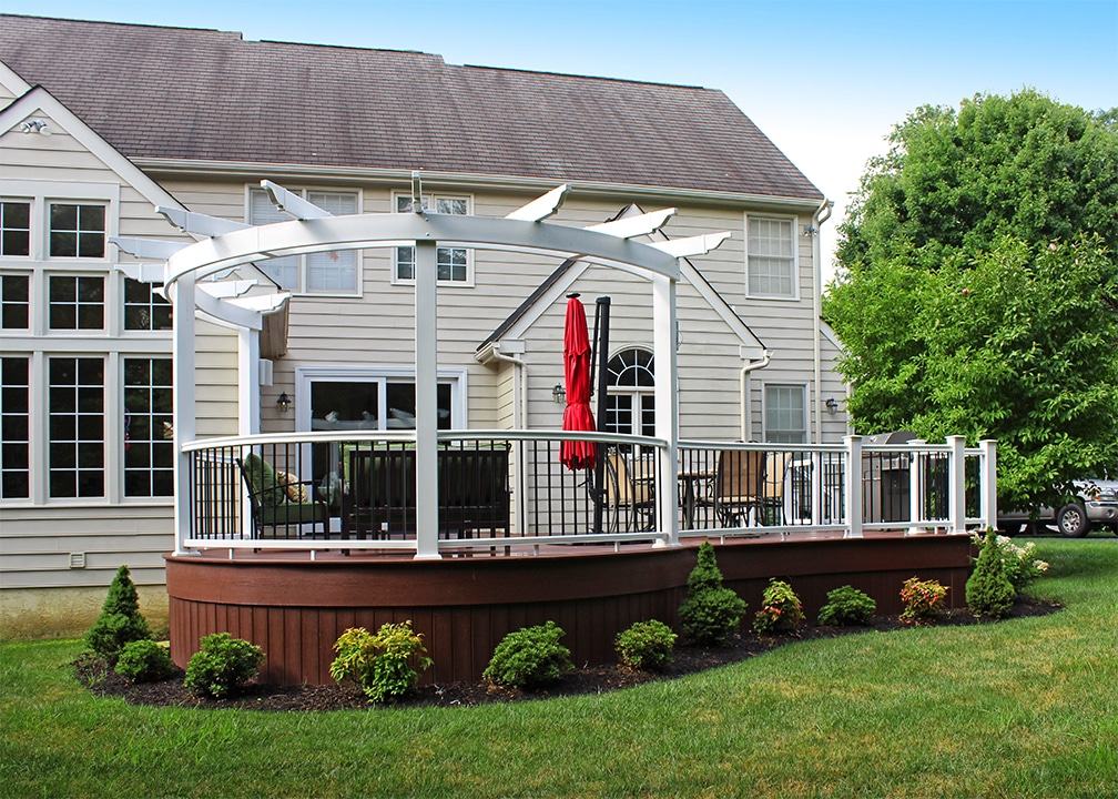 curved deck with pergola decks with curves