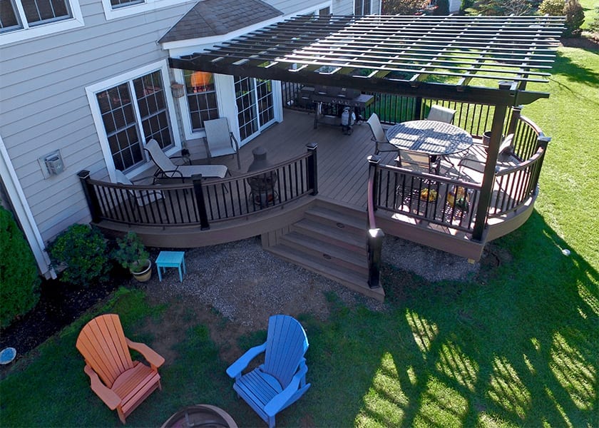 large deck pergola with extensive shade slats deck with custom built pergola