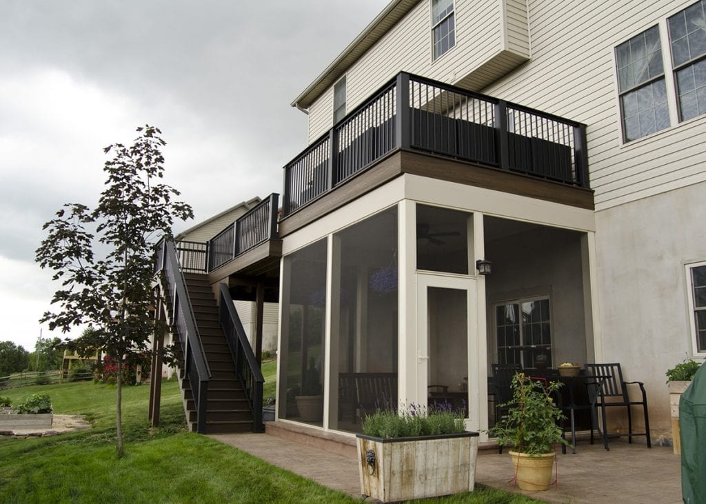 elevated deck with ground floor screened in porch elevated deck with screened in porch underneath