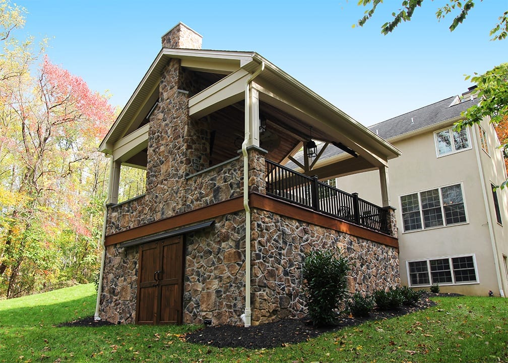 deck with custom stonework custom stone work for deck and porch