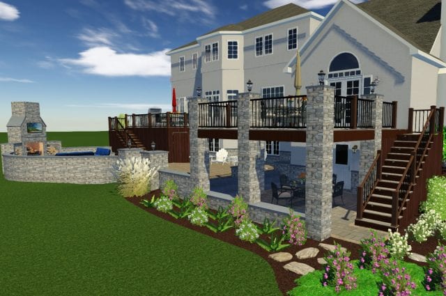 Gorgeous 3D Deck and Porch Rendering
