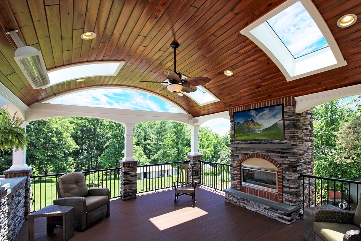 barrel ceiling covered porch design covered back porch with barreled ceiling