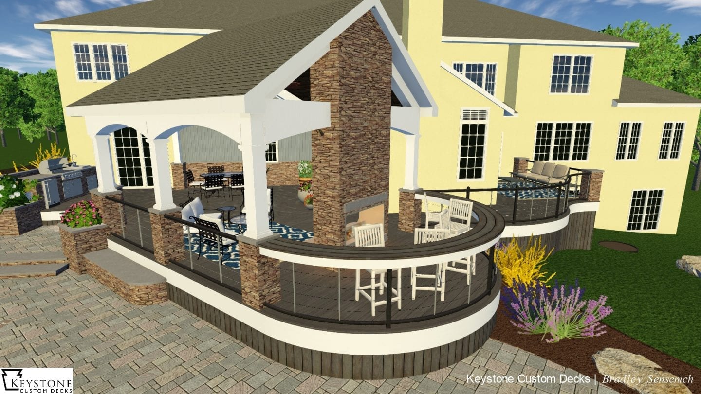 covered porch rendering made with deck design software 3d deck design software