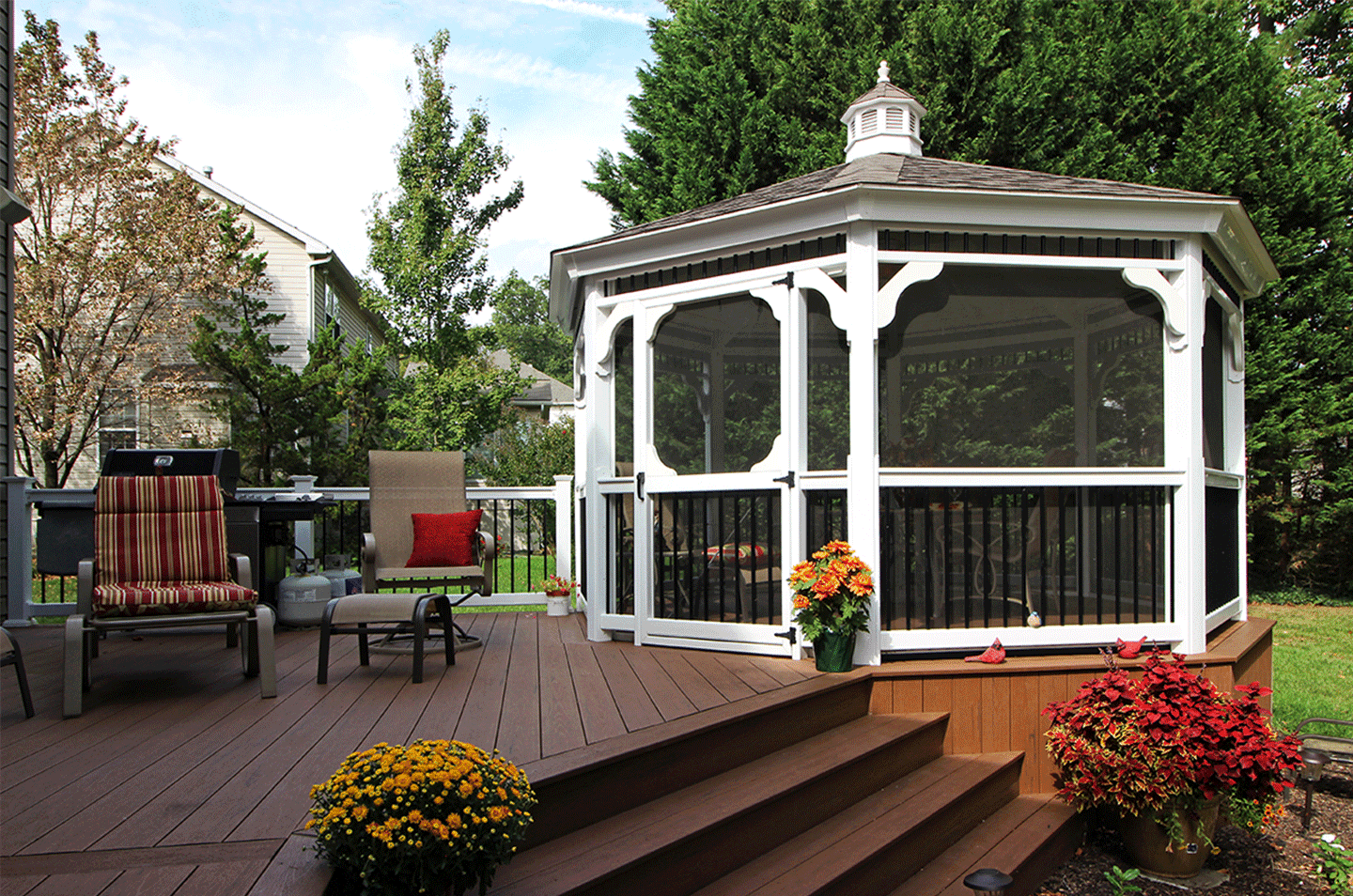classic gazebo built on deck for shade gazebo deck shade idea