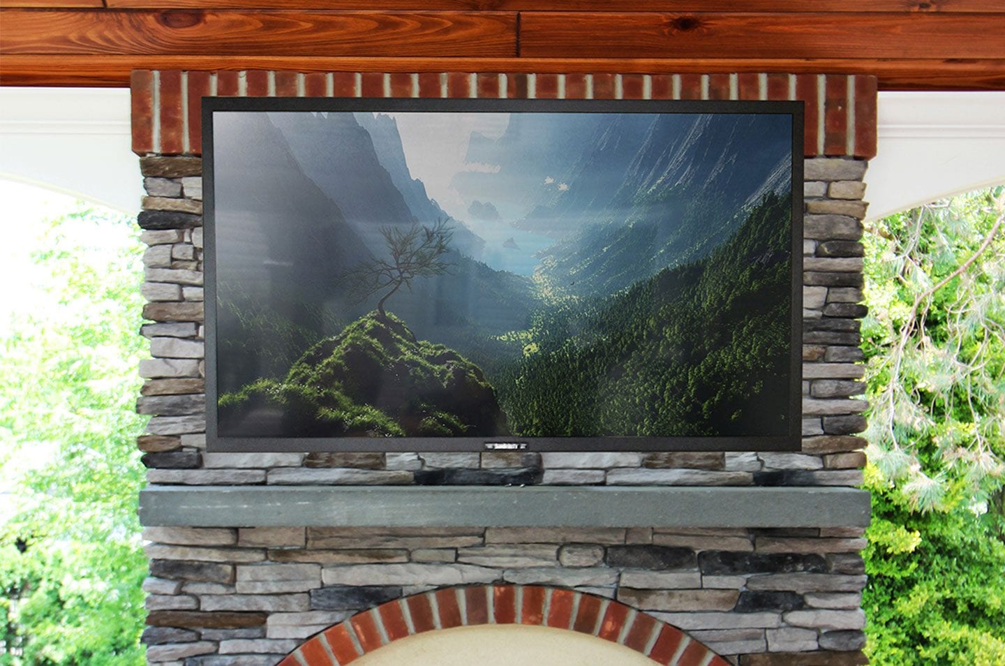 skyvue weatherproof tv under covered porch weatherproof tv